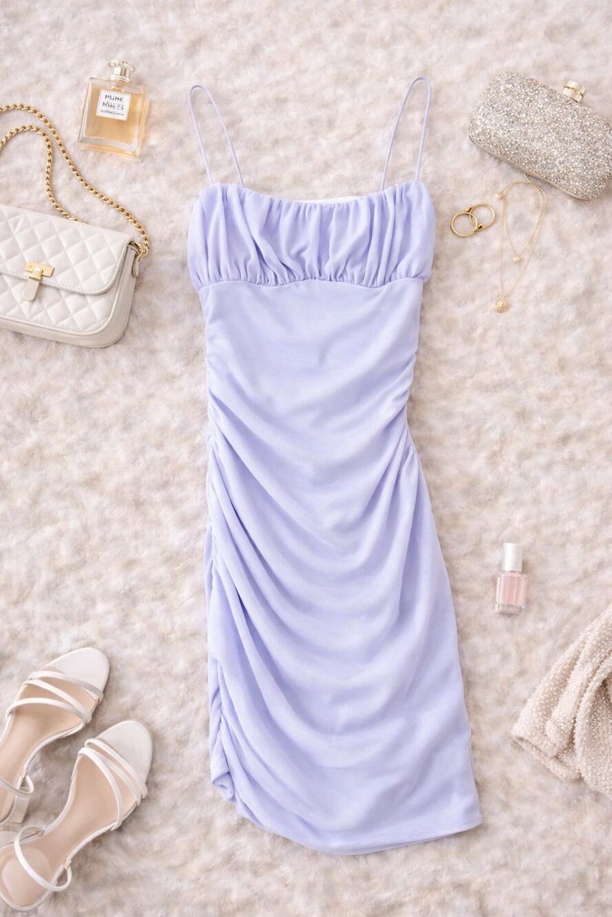 NWT Princess Polly Women's Penney Mini Dress Purple Ruched Bust Bodycon Y2K SZ 4